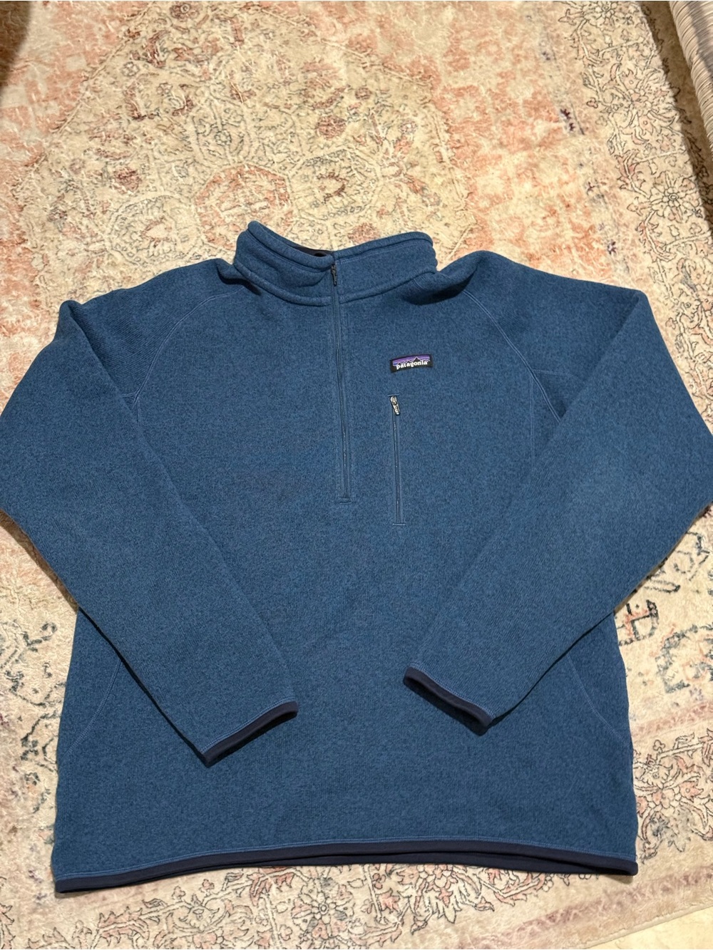 Patagonia Men's Dark Blue Quarter-Zip Fleece Pullover XL